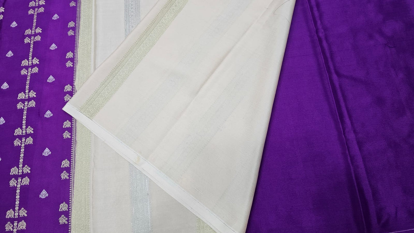 PURE MYSORE CREPE SILK SAREES WITH BORDERLESS SAARE