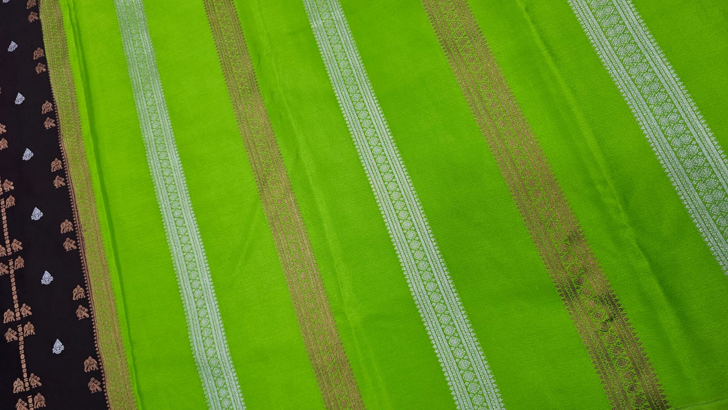 PURE MYSORE CREPE SILK SAREES WITH BORDERLESS SAARE