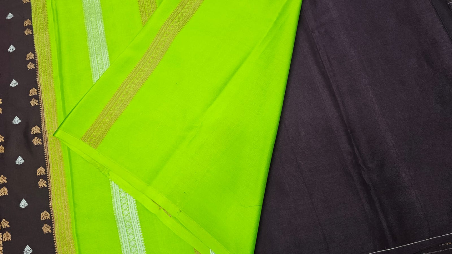 PURE MYSORE CREPE SILK SAREES WITH BORDERLESS SAARE