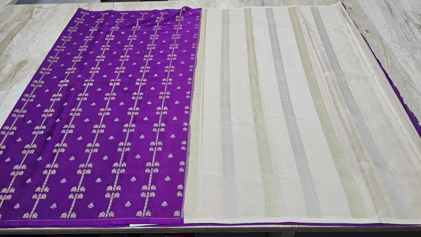 PURE MYSORE CREPE SILK SAREES WITH BORDERLESS SAARE