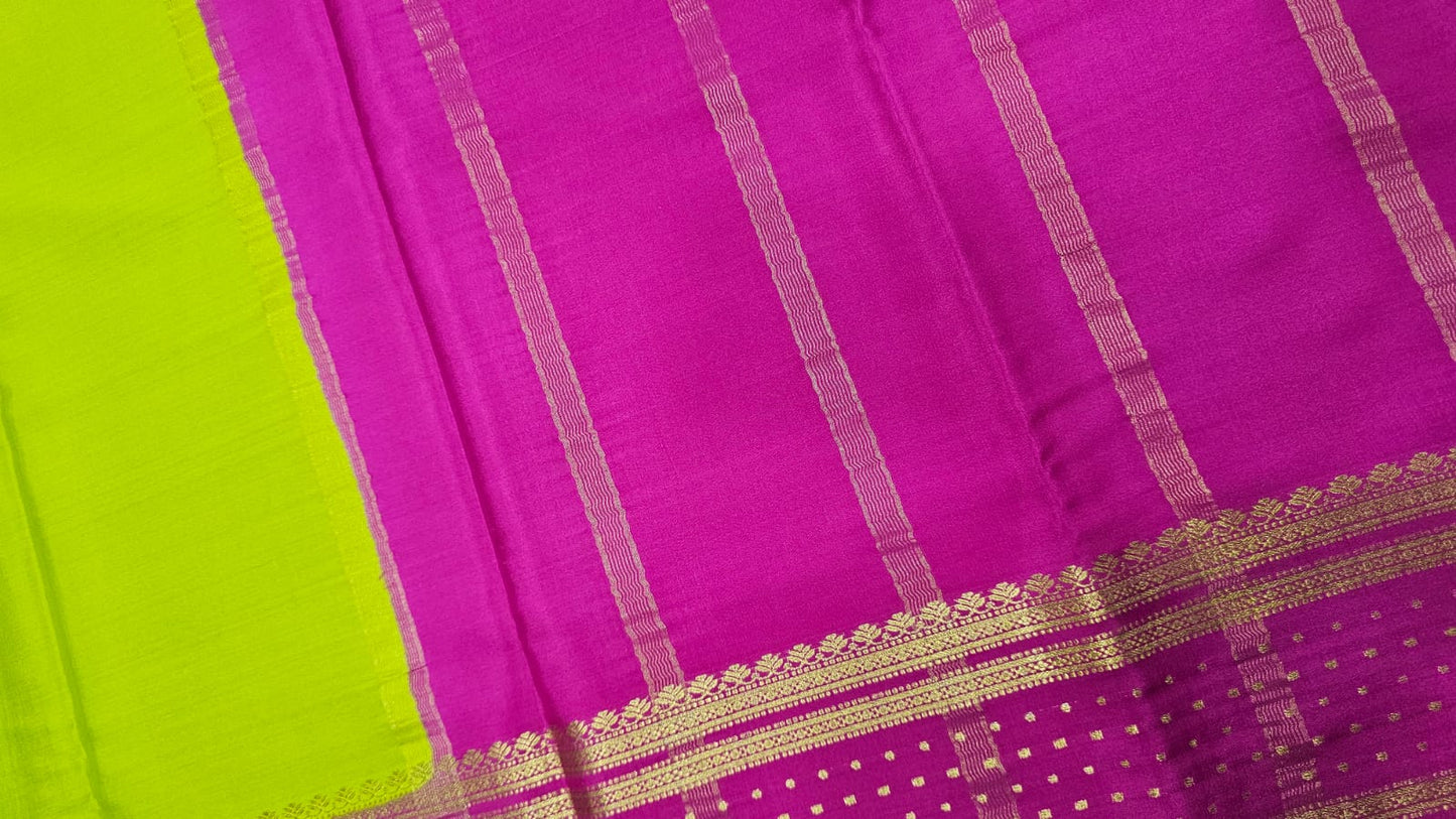 PURE MYSORE CREPE SILK SAREES WITH BORDER BUTTA SAREE