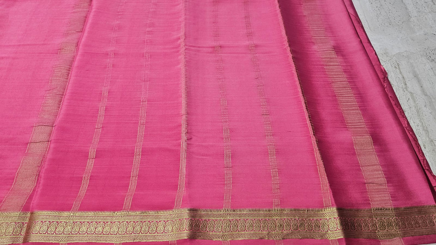 PURE MYSORE CREPE SILK SAREES WITH SMALL BORDER  PRICE