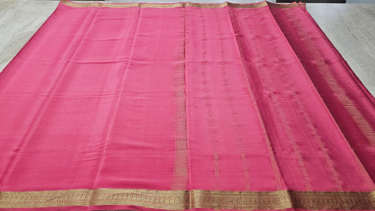 PURE MYSORE CREPE SILK SAREES WITH SMALL BORDER