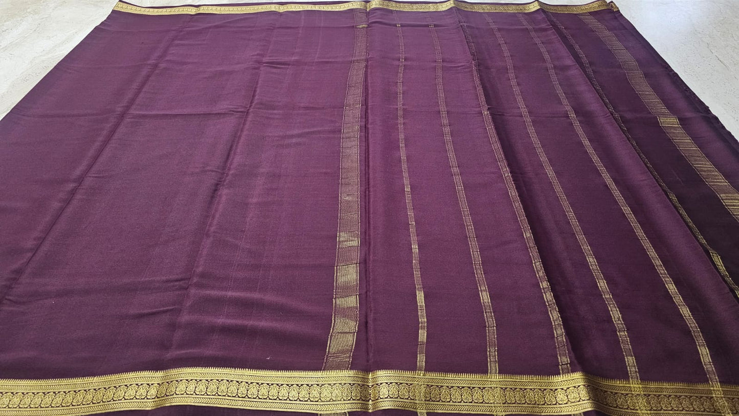 PURE MYSORE CREPE SILK SAREES WITH SMALL BORDER  PRICE