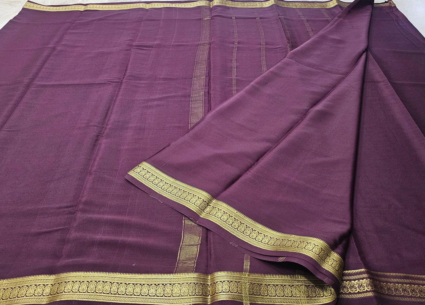 PURE MYSORE CREPE SILK SAREES WITH SMALL BORDER  PRICE