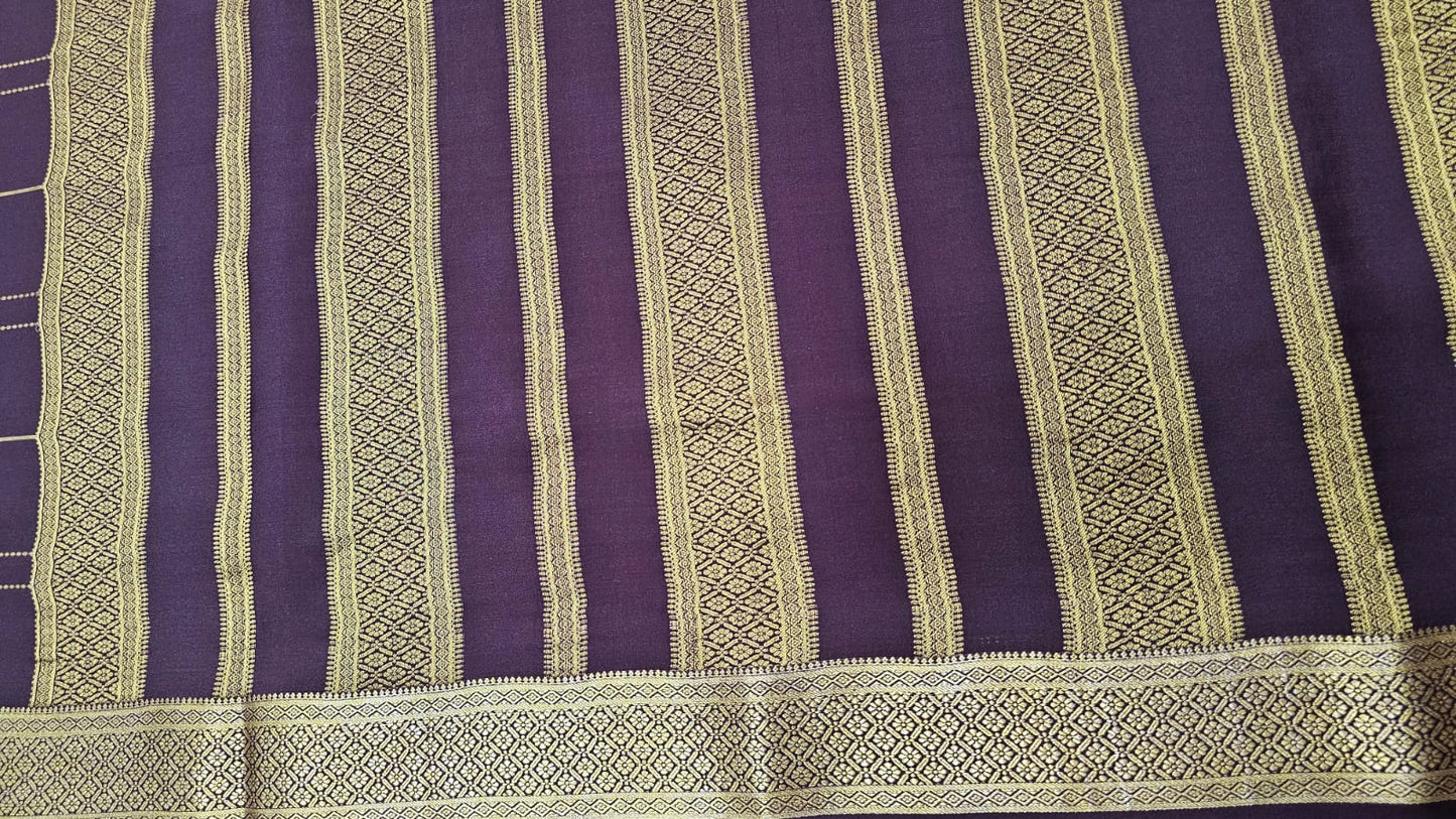 PURE MYSORE CREPE SILK SAREES WITH CHEX PATTERN