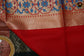 Venkatagiri Pure Silk Saree in Bottle Green and Red Combination with Paitani Gold Border